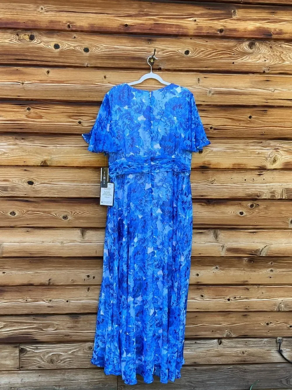 NWT Betsy & Adam Blue Plus Suze Floral Gown Size 20W 20